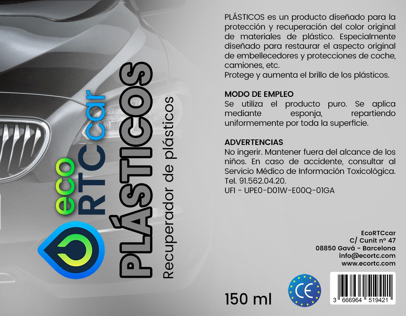 ECO RTC CAR RECUPERADOR PLASTICOS 15OML