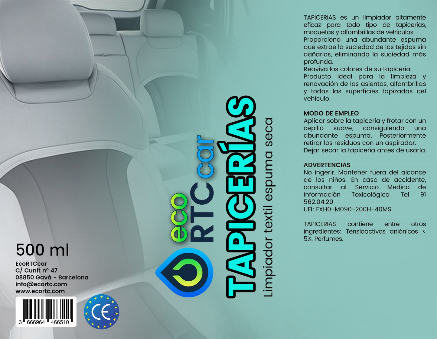 ECO RTC CAR TAPICERIAS 500ML