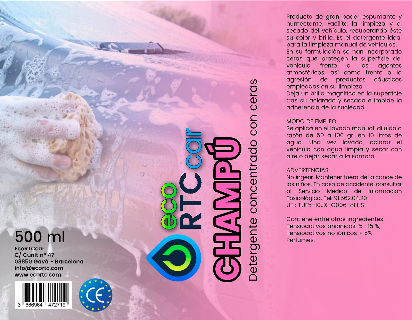 ECO RTC CAR CHAMPU 500ML