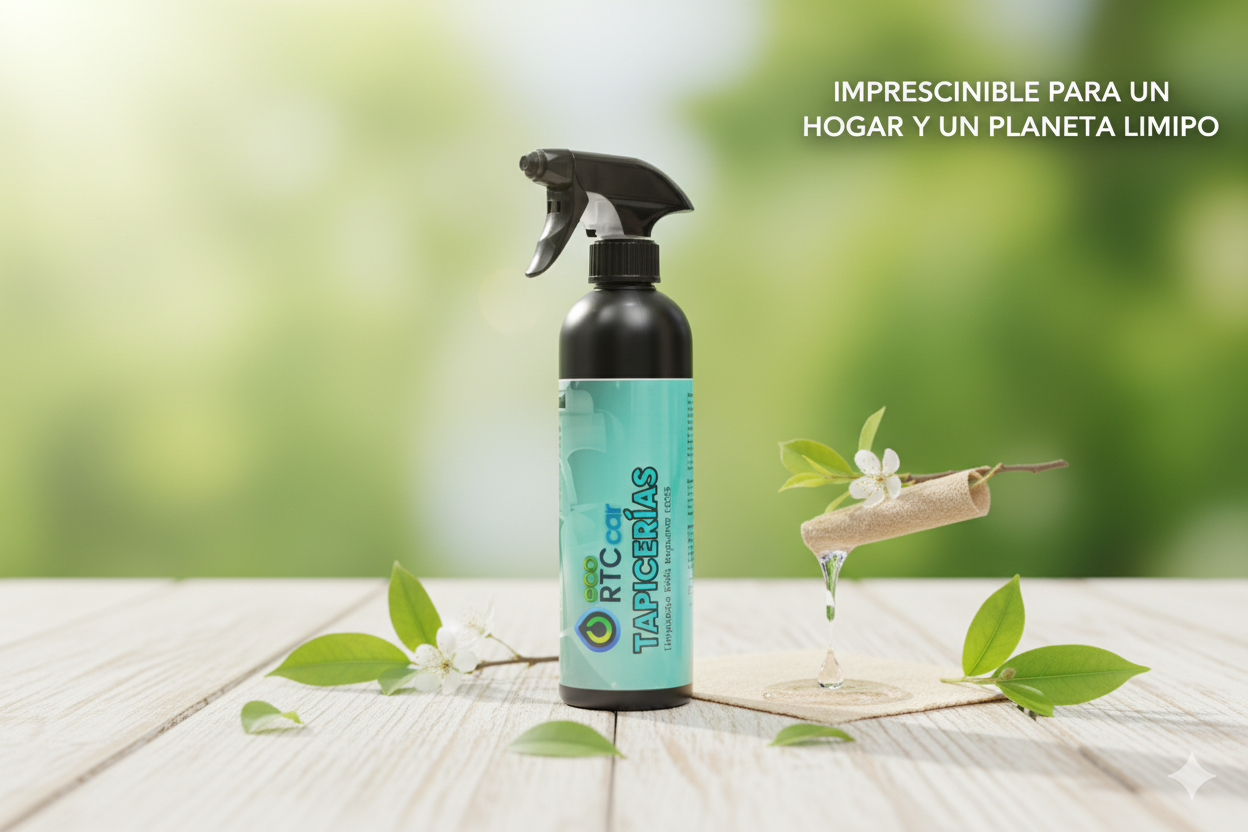 Botella de limpiador de tapicerías EcoRTCcar 500ml con pulverizador
