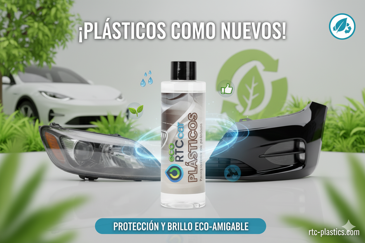 Botella de recuperador de plásticos EcoRTCcar 150ml con aplicador. Plásticos como nuevos.
