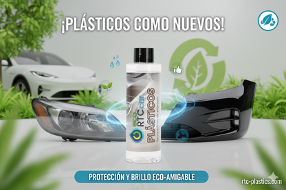 Botella de recuperador de plásticos EcoRTCcar 150ml con aplicador. Plásticos como nuevos.

