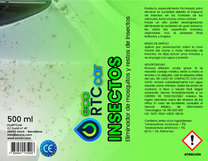 Botella de eliminador de insectos EcoRTCcar 500ml con pulverizador
